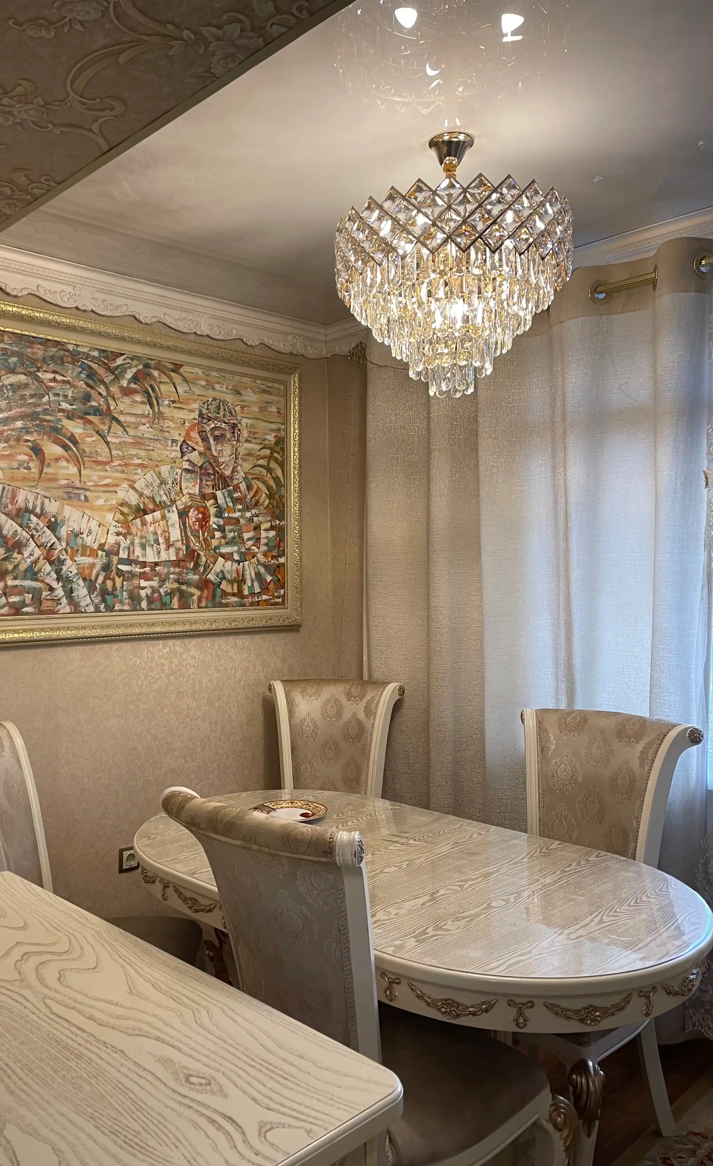 Люстра хрустальная, 2 цвета, 2 размера, с регулировкой высоты, цоколь Е14