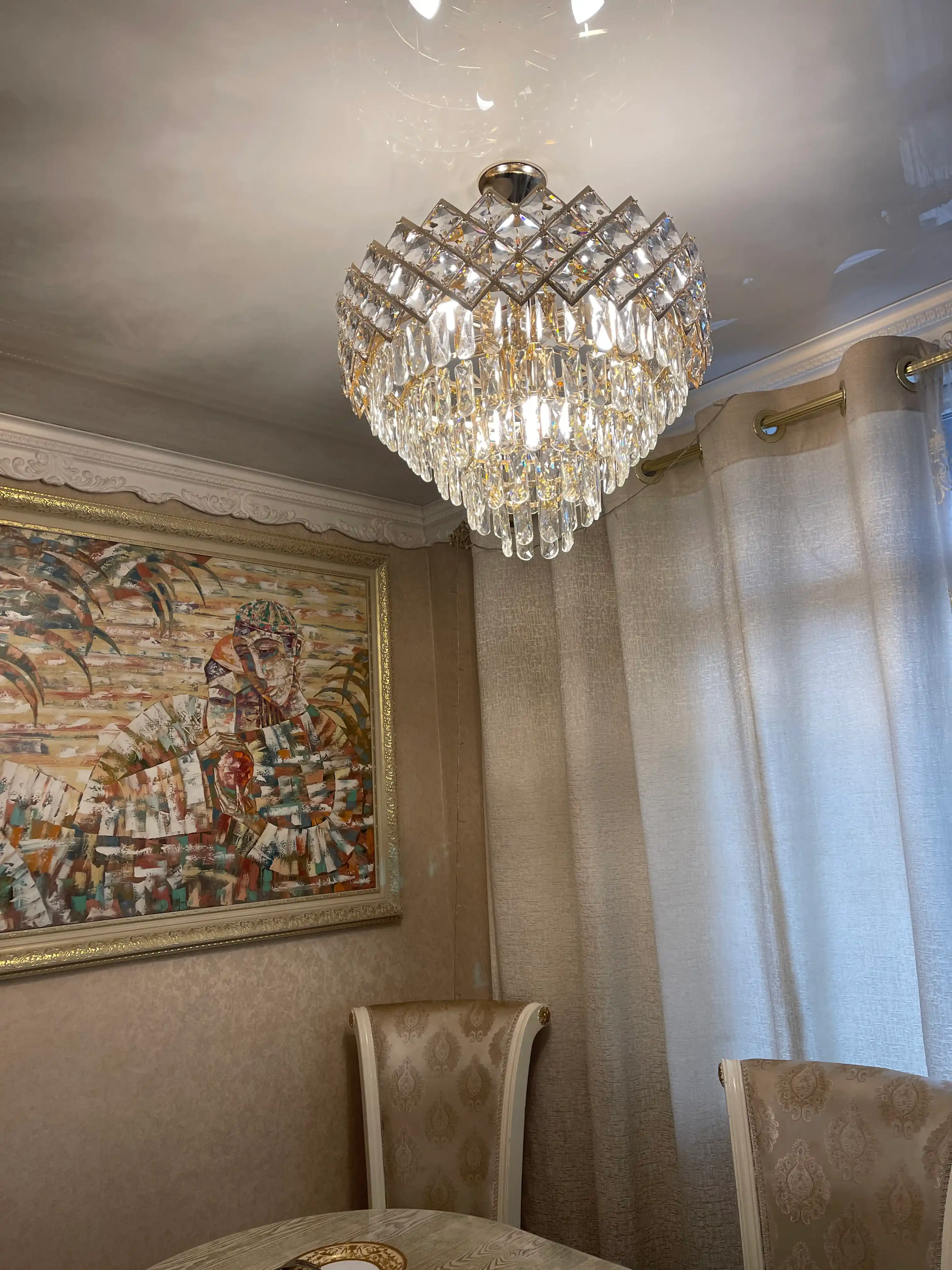 Люстра хрустальная, 2 цвета, 2 размера, с регулировкой высоты, цоколь Е14