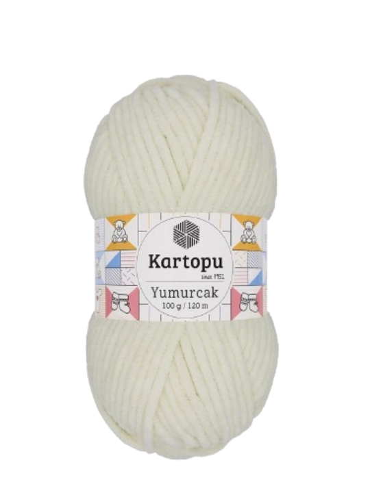 Kartopu Yumurcak, 100% полиэстер, 100 гр, 120 м, плюшевая пряжа, для вязания
