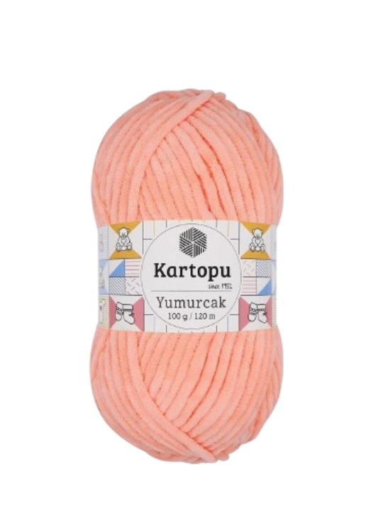 Kartopu Yumurcak, 100% полиэстер, 100 гр, 120 м, плюшевая пряжа, для вязания