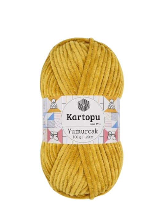 Kartopu Yumurcak, 100% полиэстер, 100 гр, 120 м, плюшевая пряжа, для вязания
