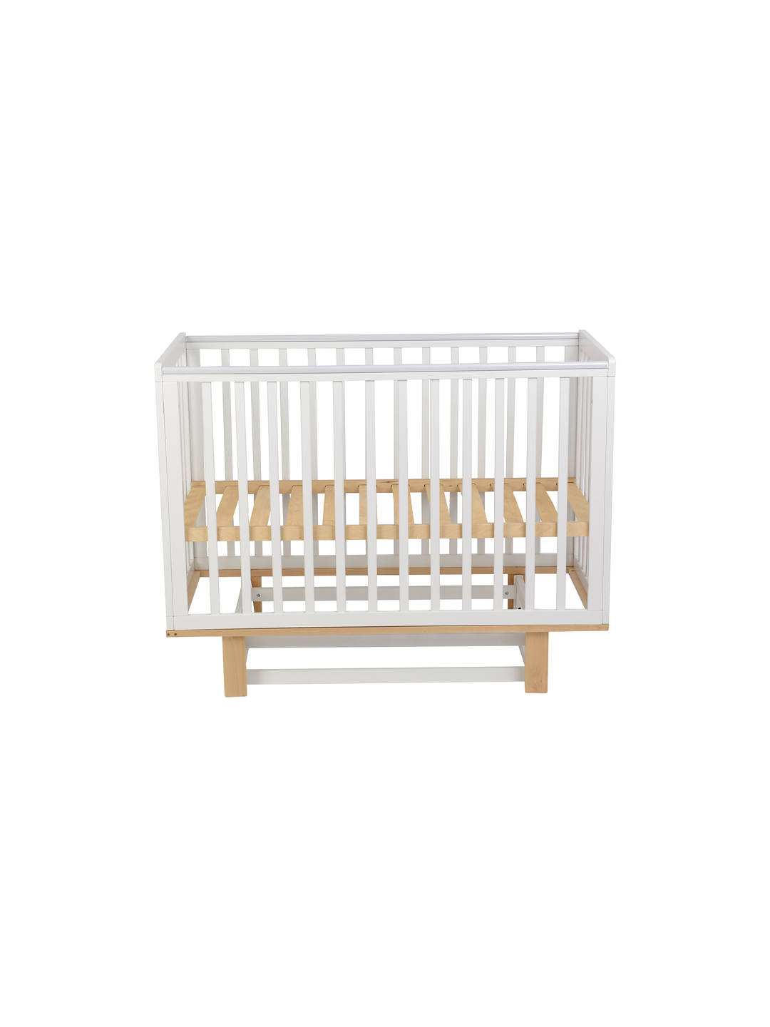 Кроватка детская Polini kids Simple 340 с маятником, белый-натуральный - 