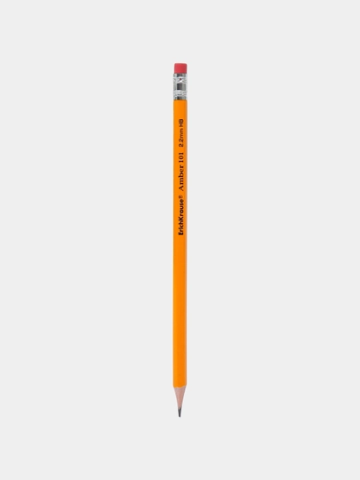 Чернографитный карандаш ErichKrause Amber, шестигранный, с ластиком, HB 45602 q0000053335 — ER1CH-45602