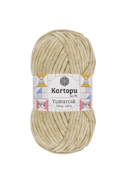 Kartopu Yumurcak, 100% полиэстер, 100 гр, 120 м, плюшевая пряжа, для вязания