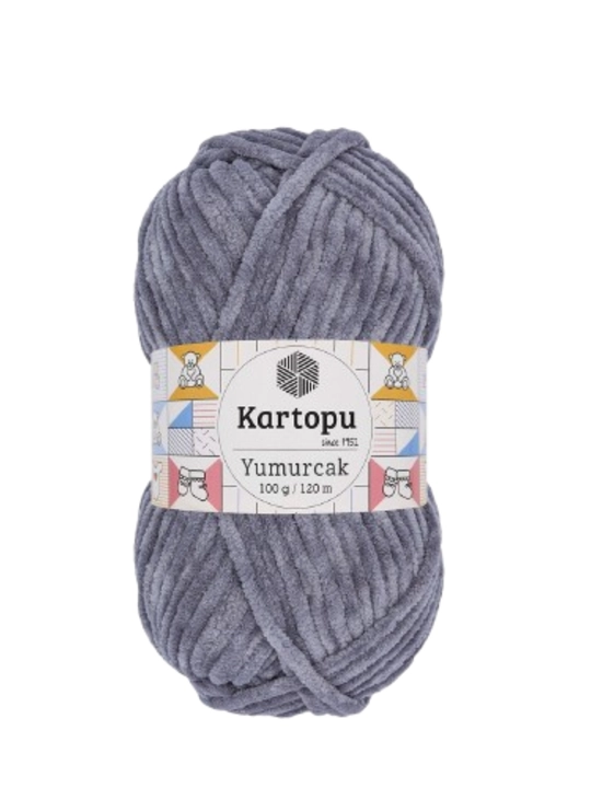 Kartopu Yumurcak, 100% полиэстер, 100 гр, 120 м, плюшевая пряжа, для вязания