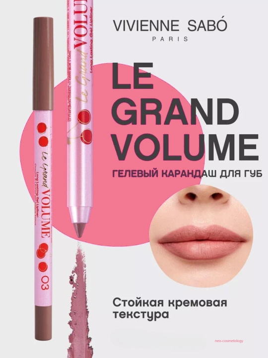 Nude ranglardagi lab bo'yash uchun qalam Vivienne Sabo Le Grand Volume, 20 g - 