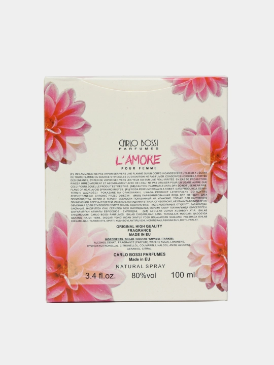 Ayollar uchun L'amore Carlo Bossi parfyumlangan suvi, 100 ml