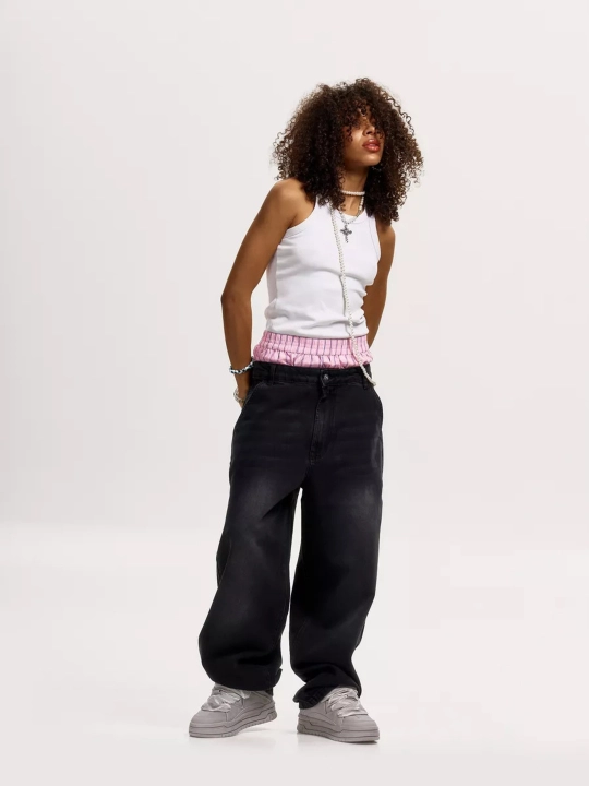 Keng jinsi shimlar y2k baggi oversize sk8 UNI