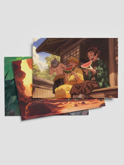 3 tadan toplangan yopishqoq anime posterlar - 