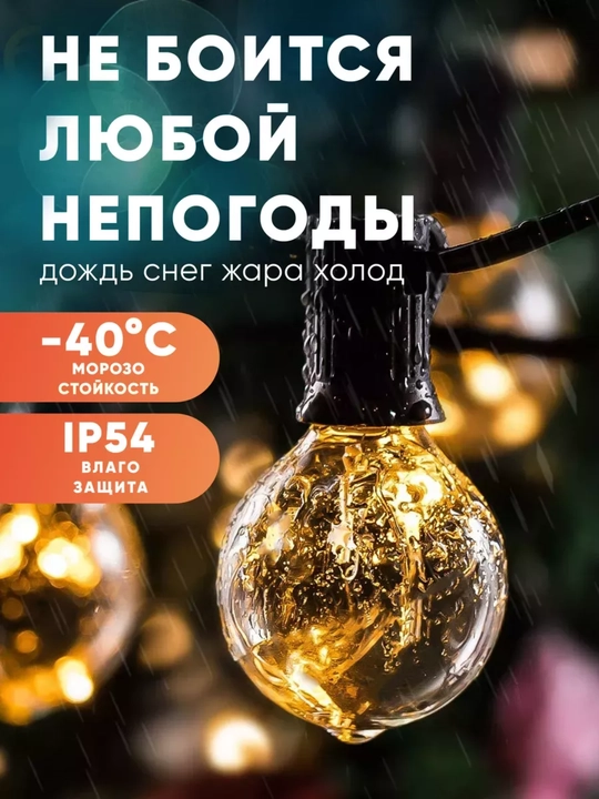 Vintaj lampalari bilan yorug‘lik diodli retro gulchambar, ko‘cha va uy uchun, 7.5 va 15 me