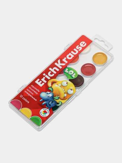 Краски акварельные ErichKrause Jolly Friends 12 цветов 61366 — ERKR-P12C6C8