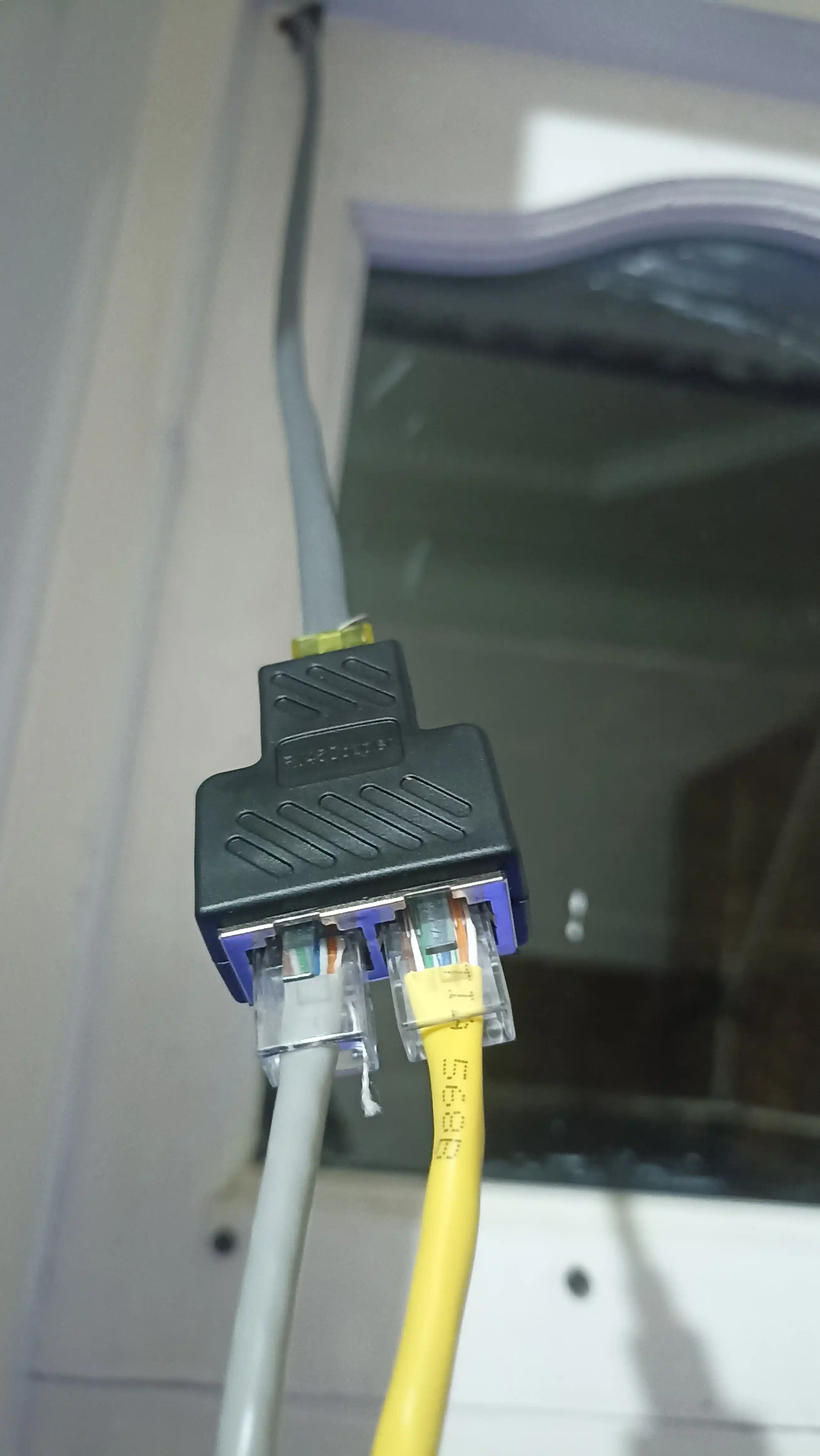 Соединитель LAN кабеля RJ45 - RJ45 для разветвитель двух компьютерных кабелей