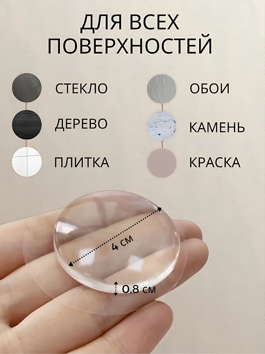 Стоппер для двери, настенный, круглый