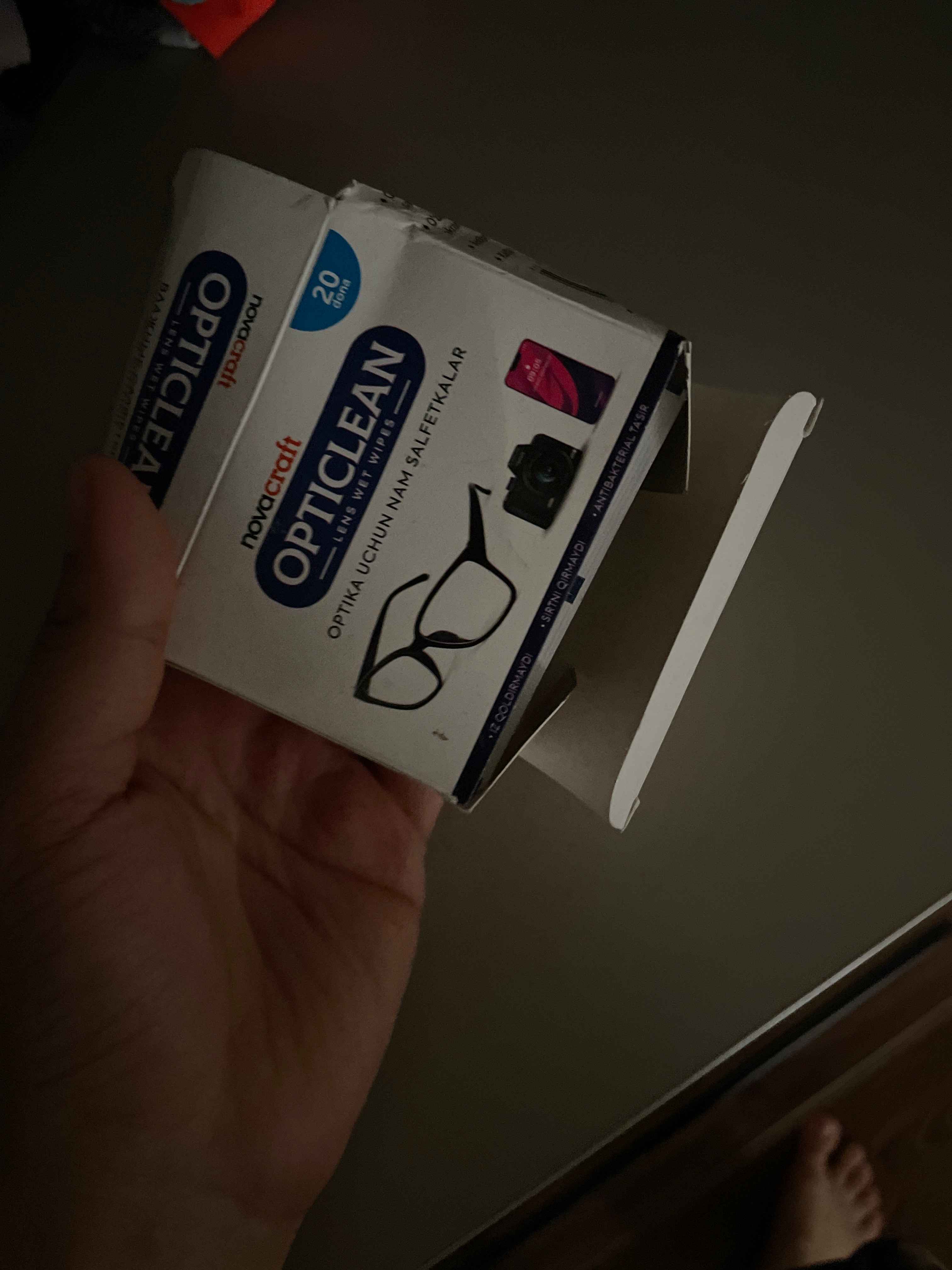 Opticlean ko‘zoynak va gadjet ekranlari uchun nam salfetkalar, 20 dona