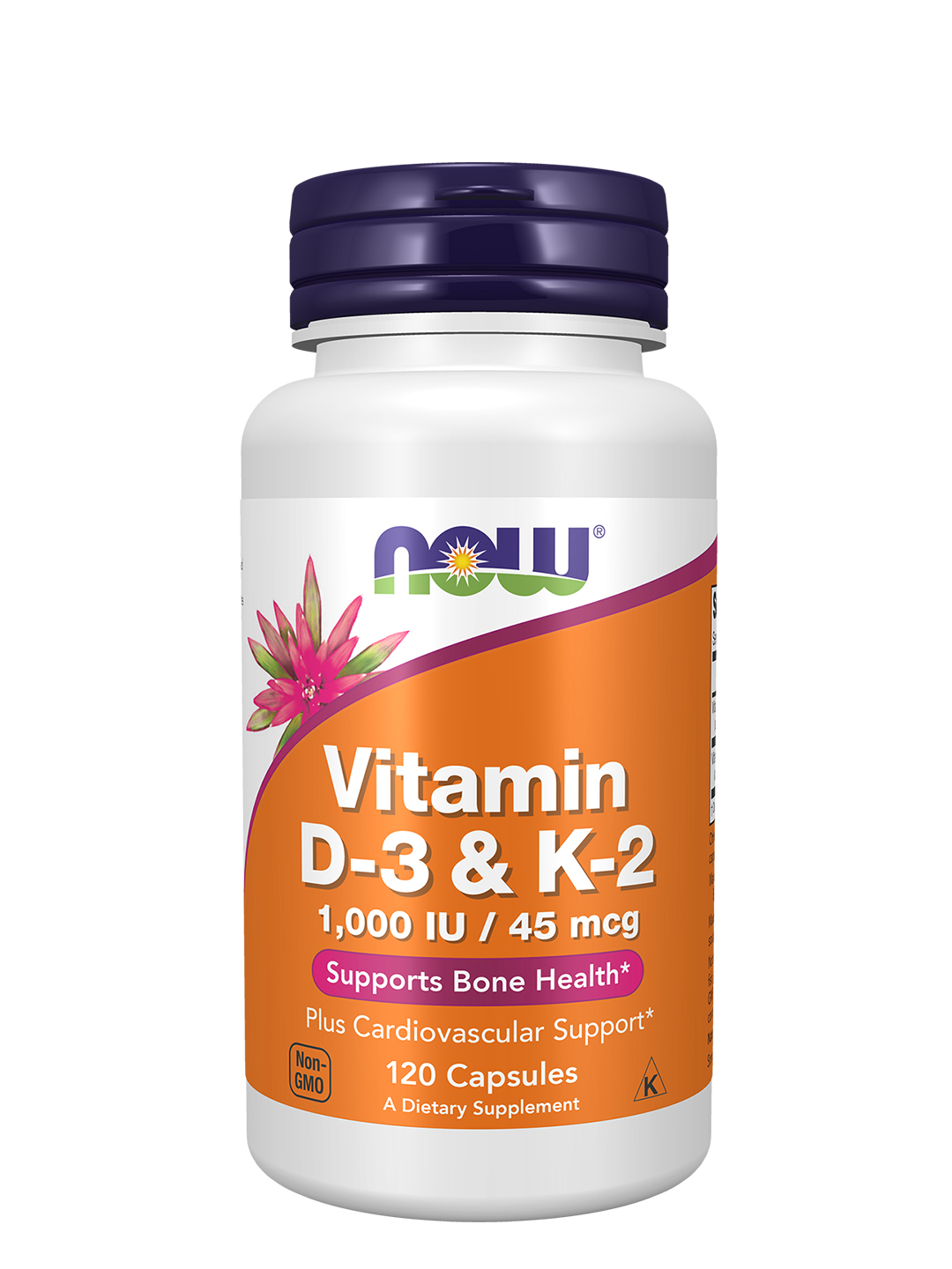D3 + K2 NOW Foods vitaminlari - mustahkam suyaklar va sog'lom yurak uchun, 120 ta kapsula