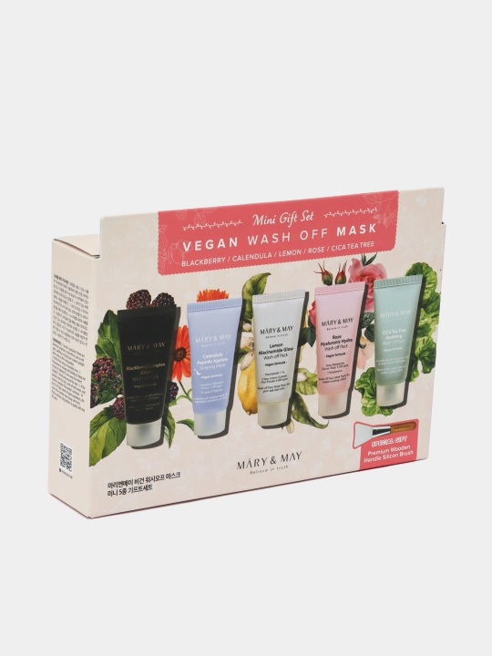 Yuz uchun MARY&MAY Vegan yuviladigan mini maskalar to‘plami, 5×30 gr