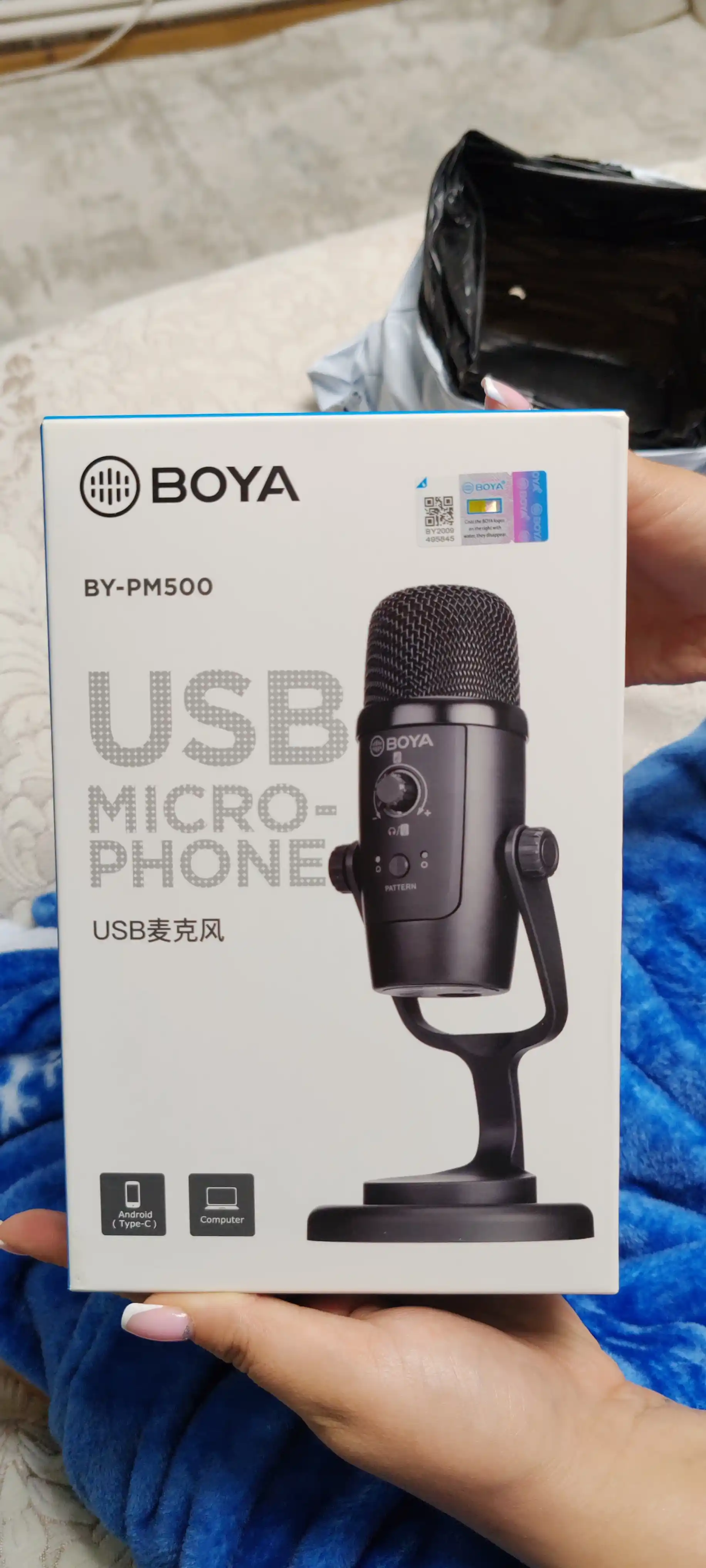 BOYA BY-PM500 ish stoliga USB kondensator mikrofoni