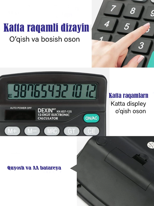 Kalkulyator ish stoli Dexin KK-837b, ikki tomonlama quvvat