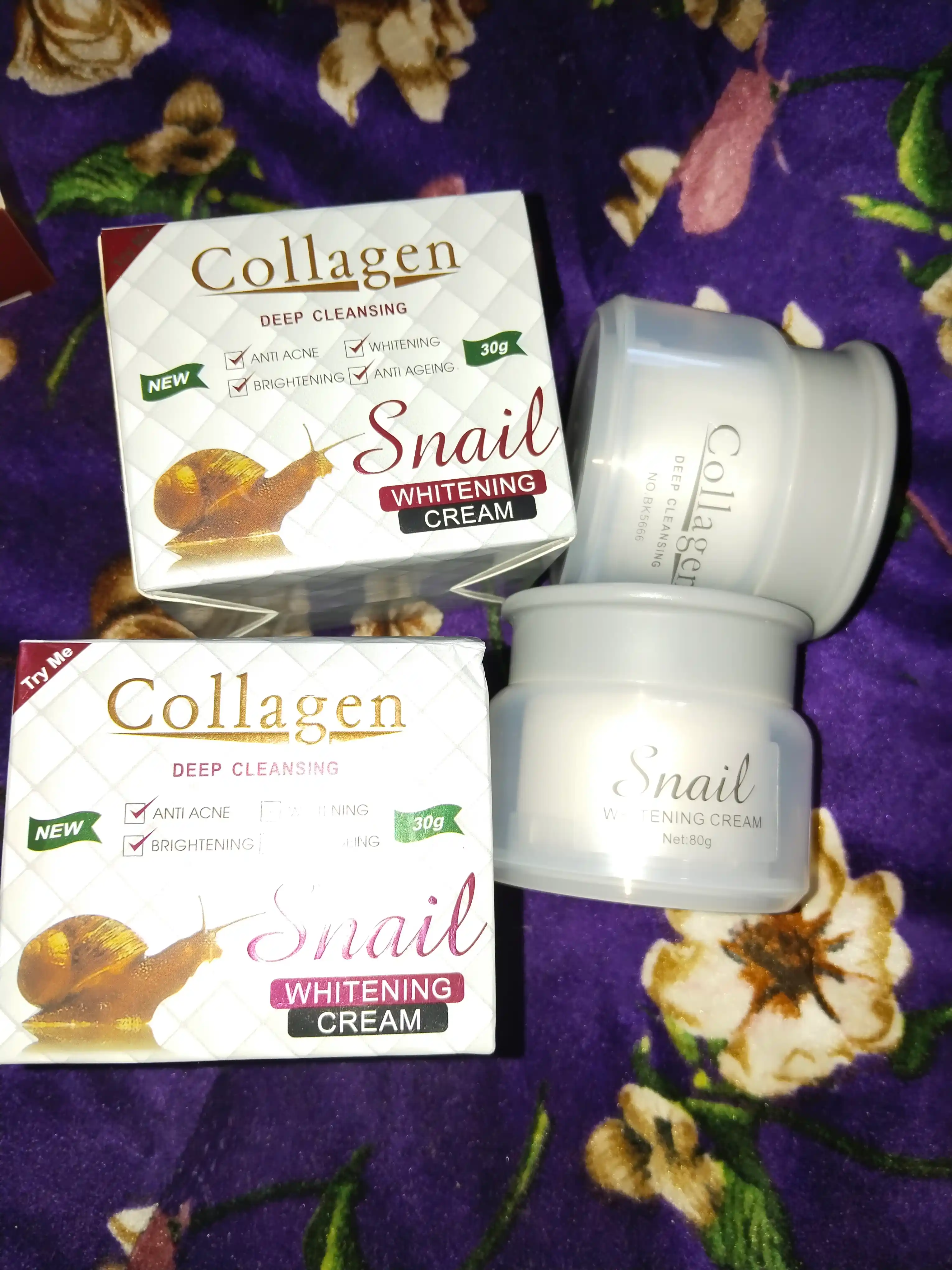 Крем для лица Collagen, отбеливающий, с экстрактом улитки, 80 г