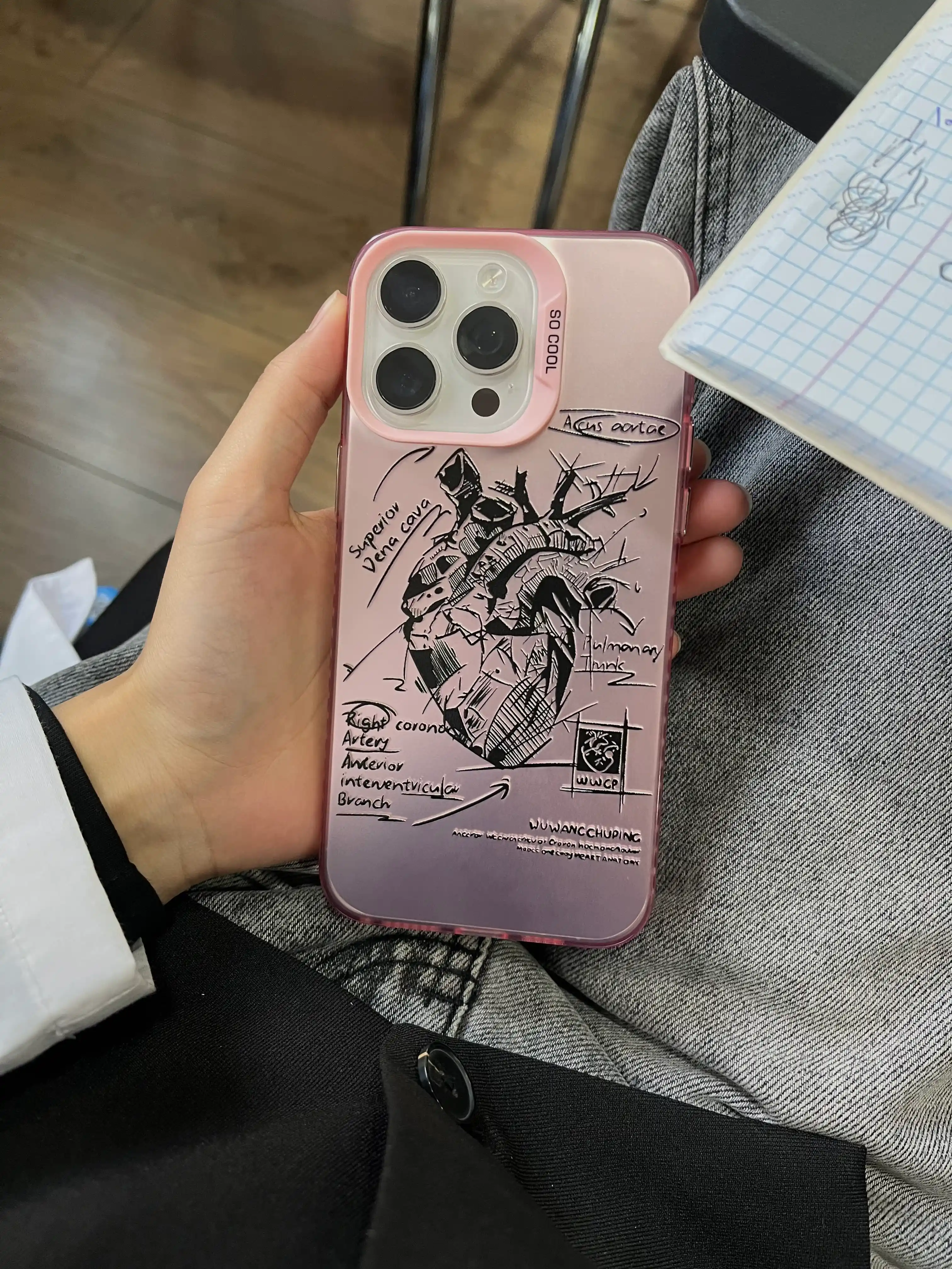 Тонкий силиконовый чехол Heart, для iPhone 12 / 13 / 14 / 15 / 16 Pro, Pro Max