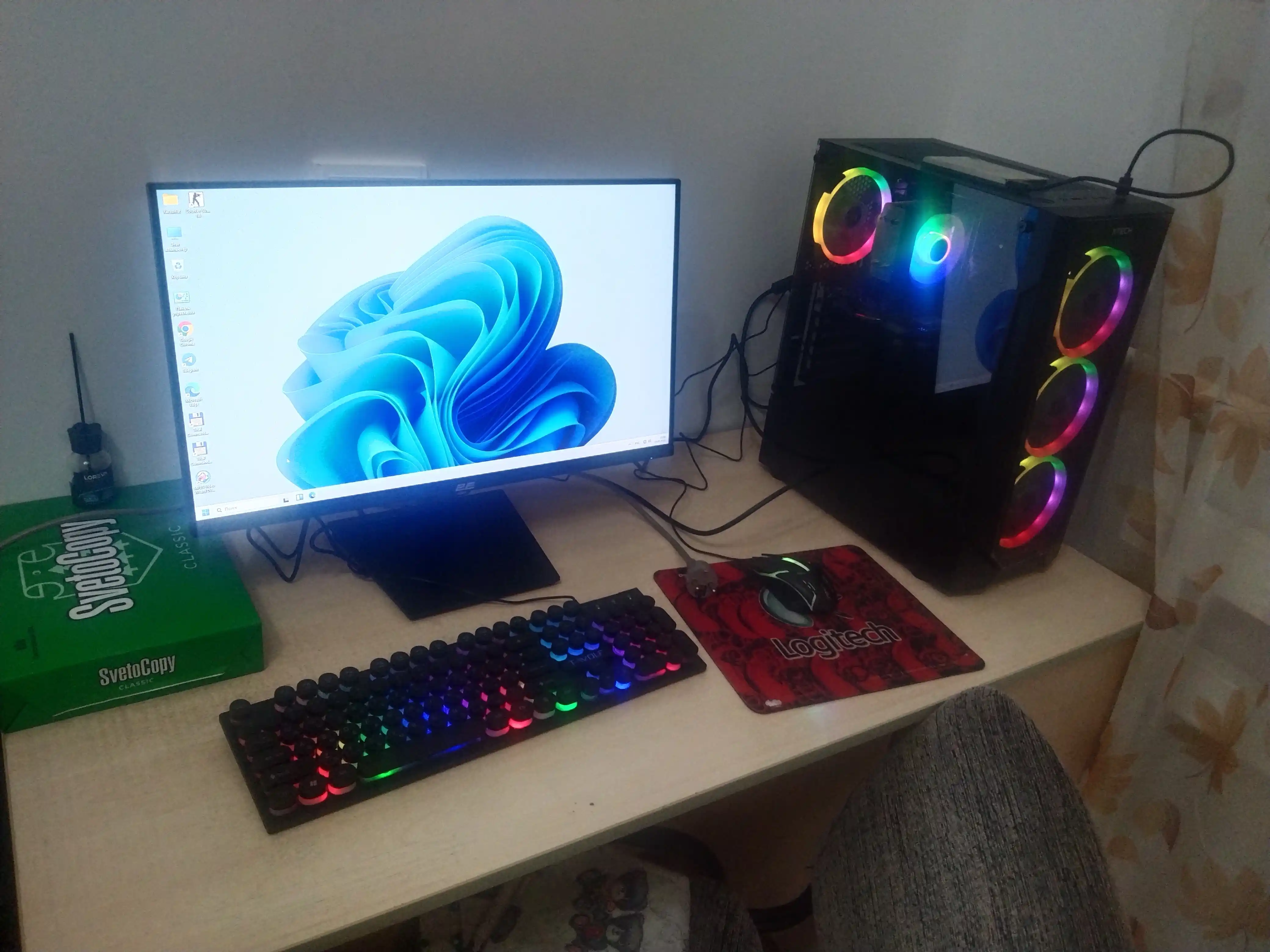 RGB yoritgichli T-Wolf TF270 o'yin klaviaturasi va sichqonchasi