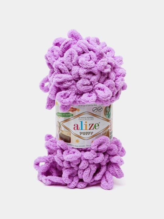 Пряжа Alize Puffy с большими петельками, однотонная