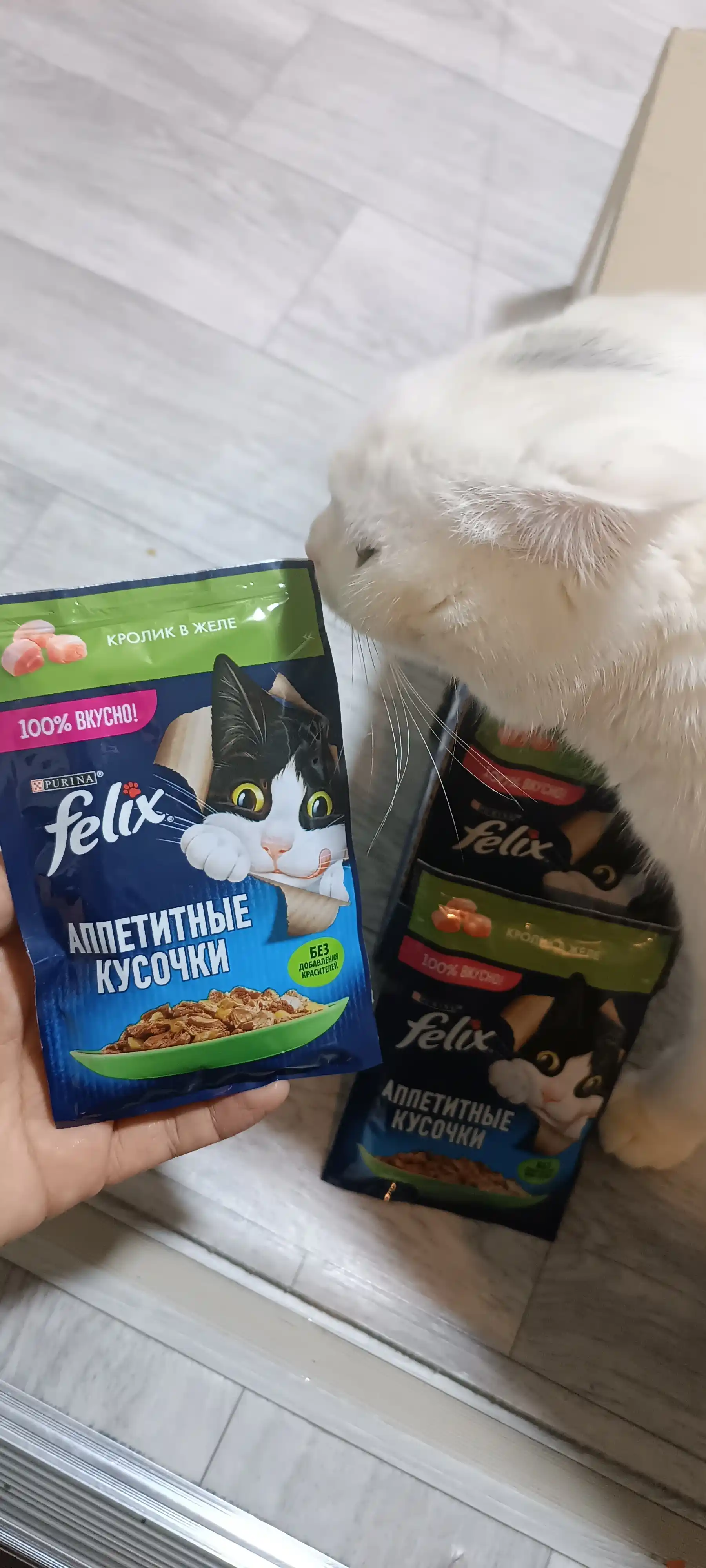 Felix  Аппетитные кусочки влажный корм для кошек, кролик в желе, 75 гр 26 шт