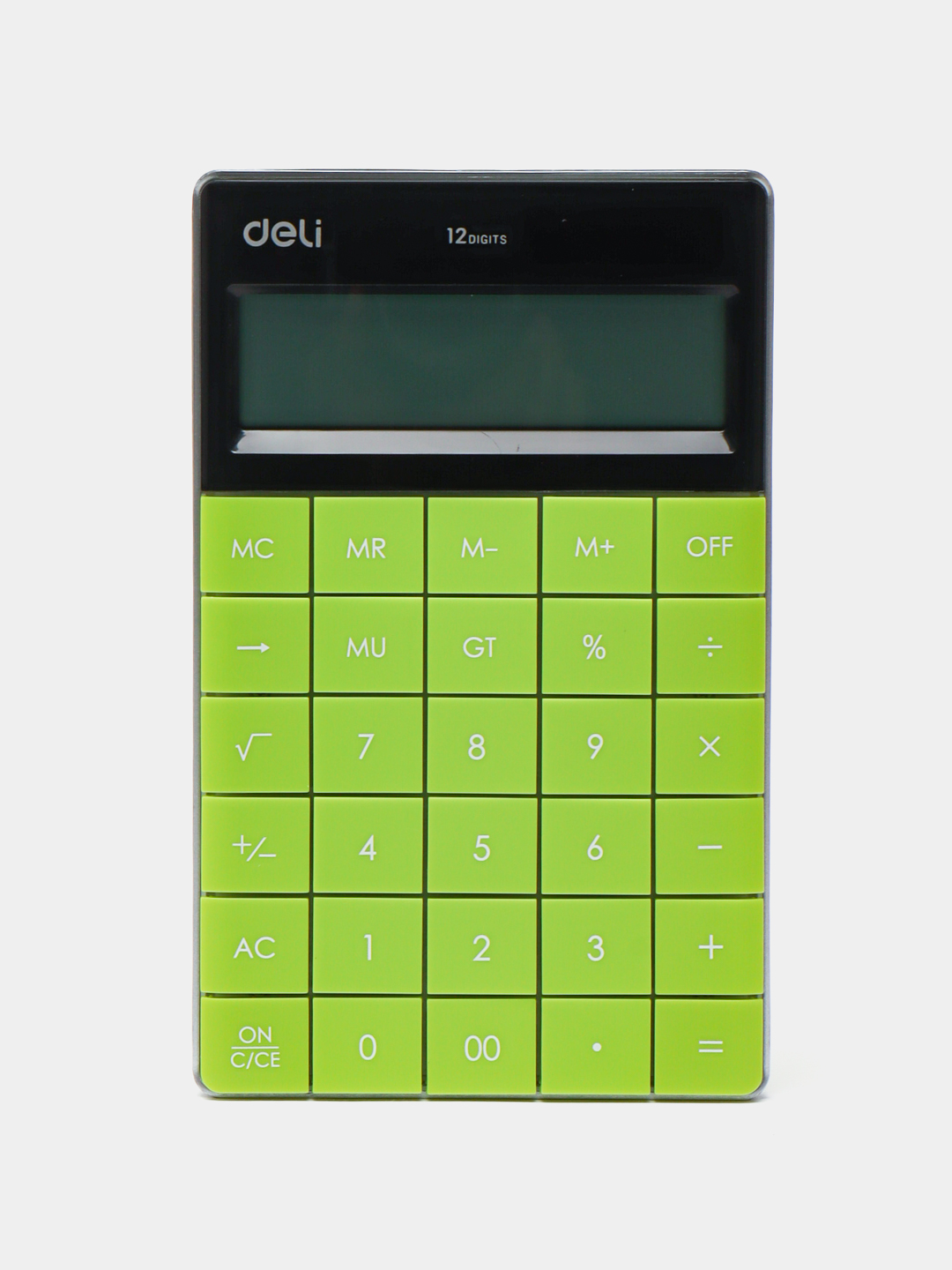 Калькулятор Deli E1589, 12 цифровой, зеленый, 164.6 × 129.9 × 14.6 мм