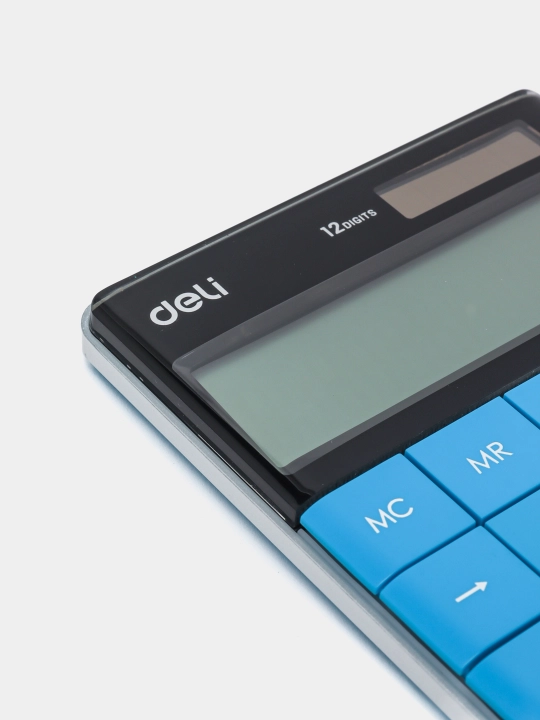 Калькулятор Deli E1589, 12 цифр, синий, 164.6 х 129.9 х 14.6 мм