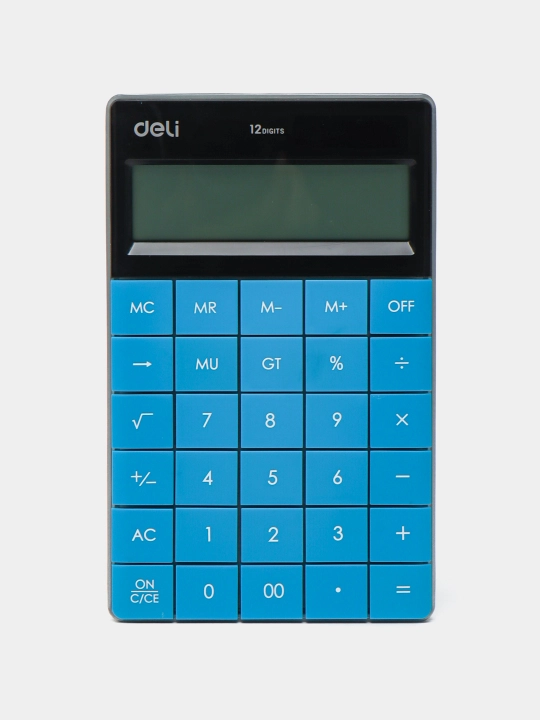 Калькулятор Deli E1589, 12 цифр, синий, 164.6 х 129.9 х 14.6 мм - 