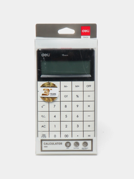 Kalkulator, 12 rakamlar, "Deli" E1589 (oq) 164.6х129.9х14.6mm