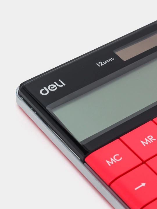 Каlkulator, 12 raqam, "Deli" E1589, qizil, 164.6х129.9х14.6mm