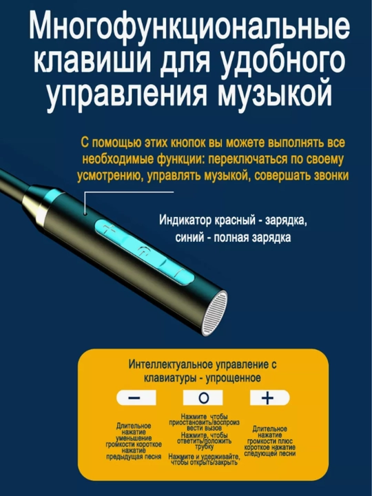 12D simsiz Bluetooth quloqchinlar, ichki kanalli, bo‘yin gardishi bilan