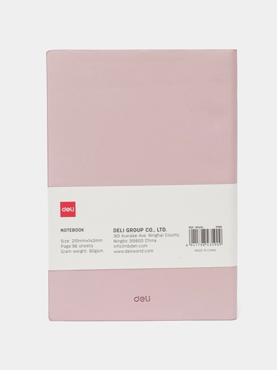 Ежедневник Deli EN140L Pink, A5, 96 листов, 80 г/м² — ДЕЛИ-P140F9C-ПРОЗР