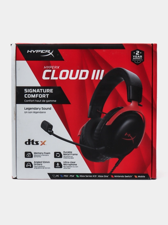 Игровые наушники проводные HyperX Cloud, с микрофоном, мощный звук