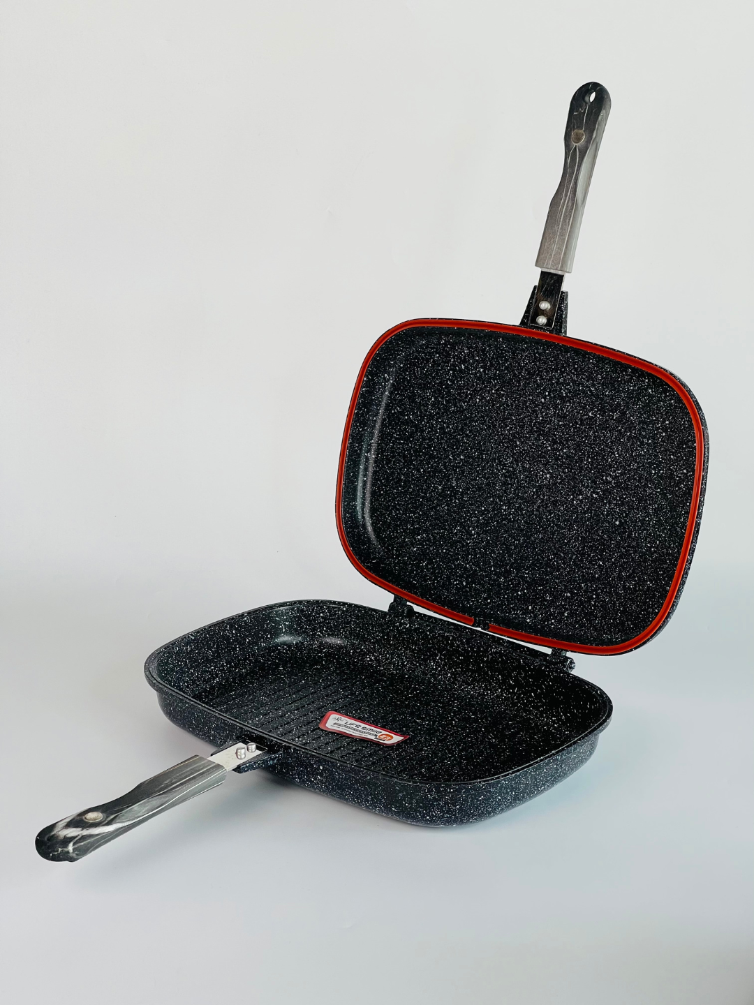 Life Smile ikki tomonlama grill tova – 36 sm, granit qoplama, magnit tutqichli