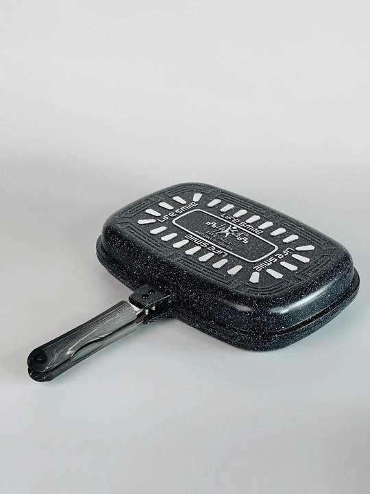 Life Smile ikki tomonlama grill tova – 36 sm, granit qoplama, magnit tutqichli