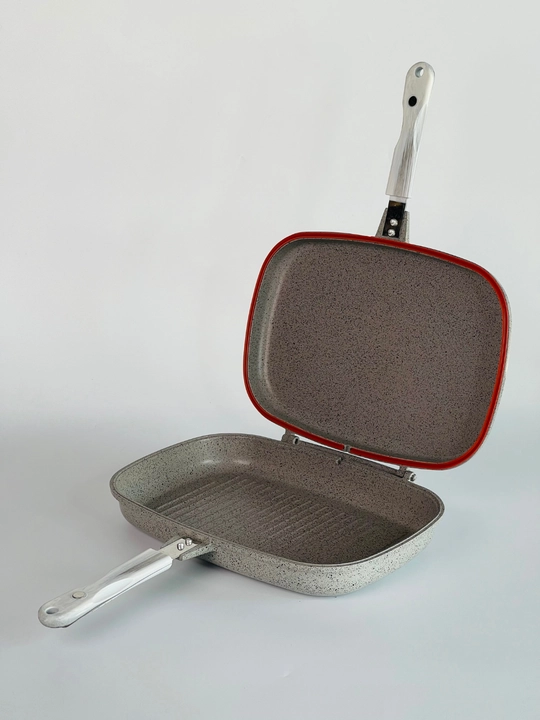 Life Smile ikki tomonlama grill tova – 36 sm, granit qoplama, magnit tutqichli