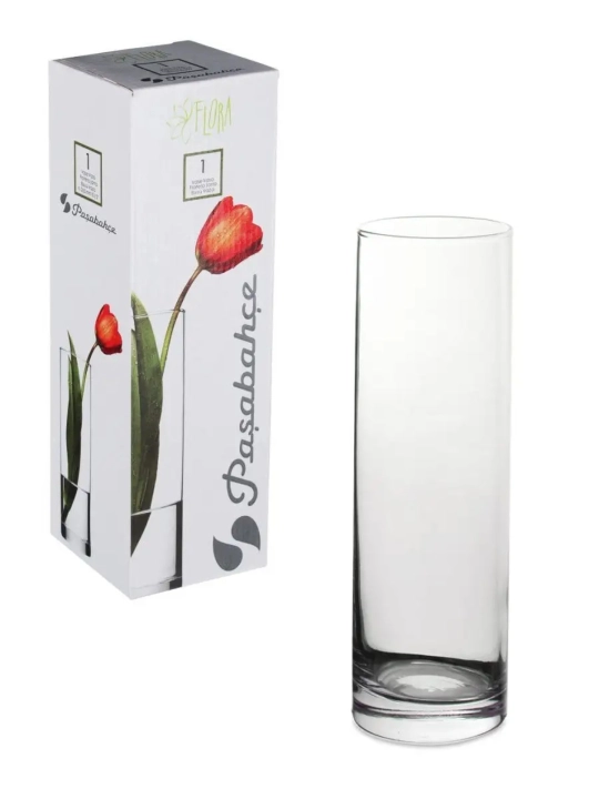 Pasabahce Flora shisha guldoni, 26.5 sm, 1 l, shaffof, quruq gullar va guldastalar uchun mo‘ljallangan