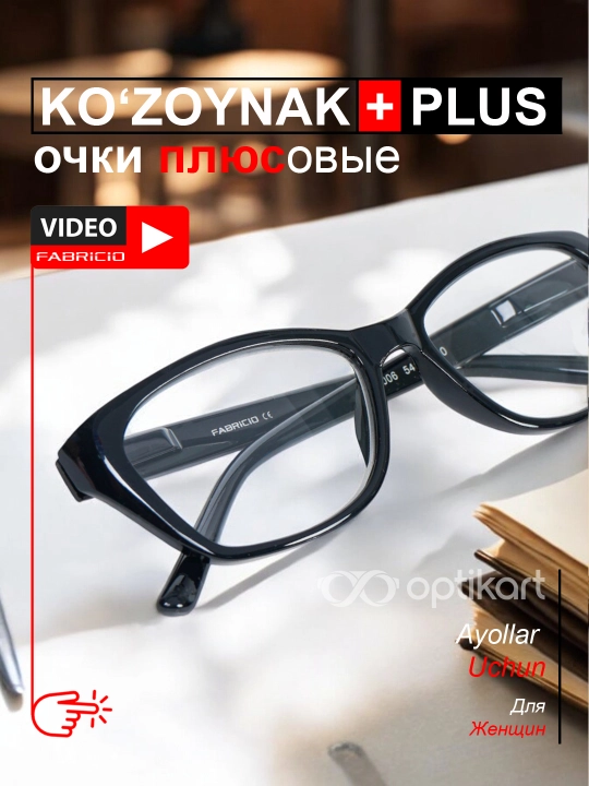 Ko'zoynaklar PLUS +0.50 - +4.00, ayollar va erkaklar uchun o'qish achkilari, qora oq ochki - 