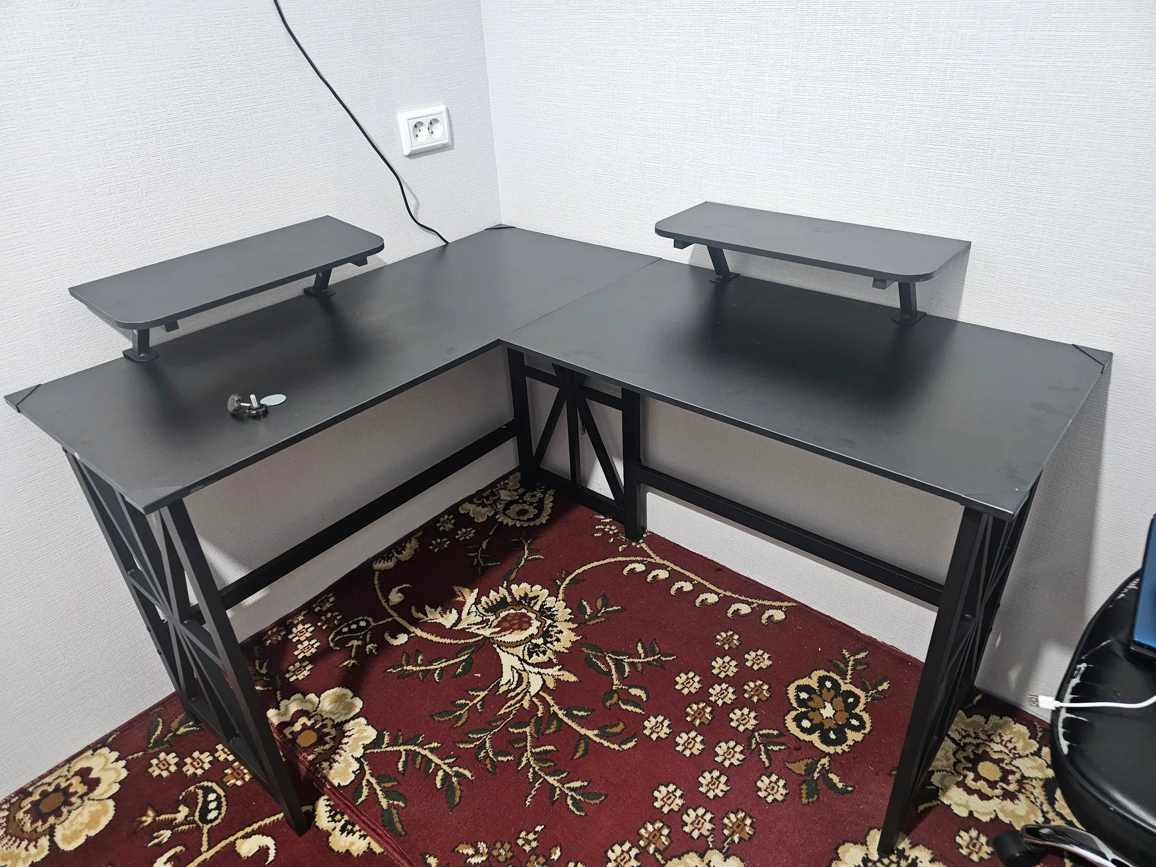 Стол с полкой для офиса, школы, ноутбука и компьютера, компьютерный стол