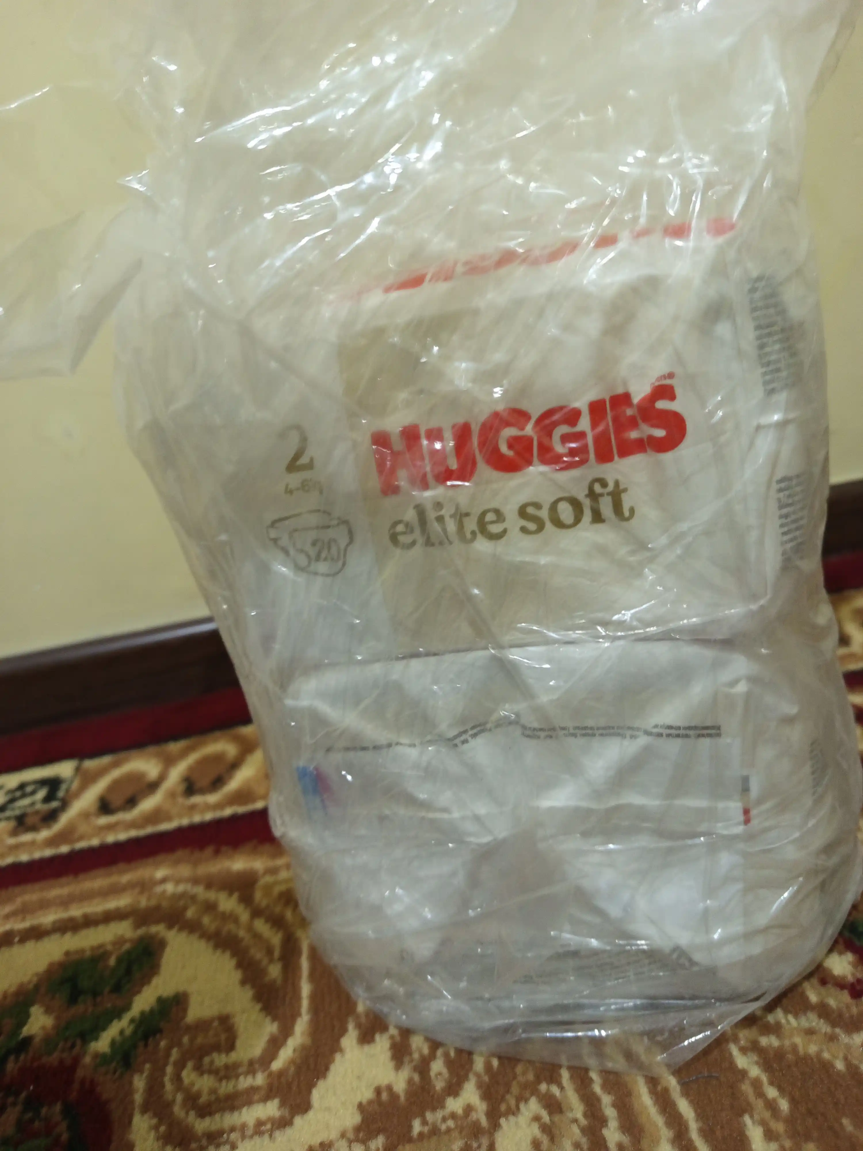 Подгузники Huggies Elite Soft для новорожденных 4-6 кг, 2 размер, 20 шт