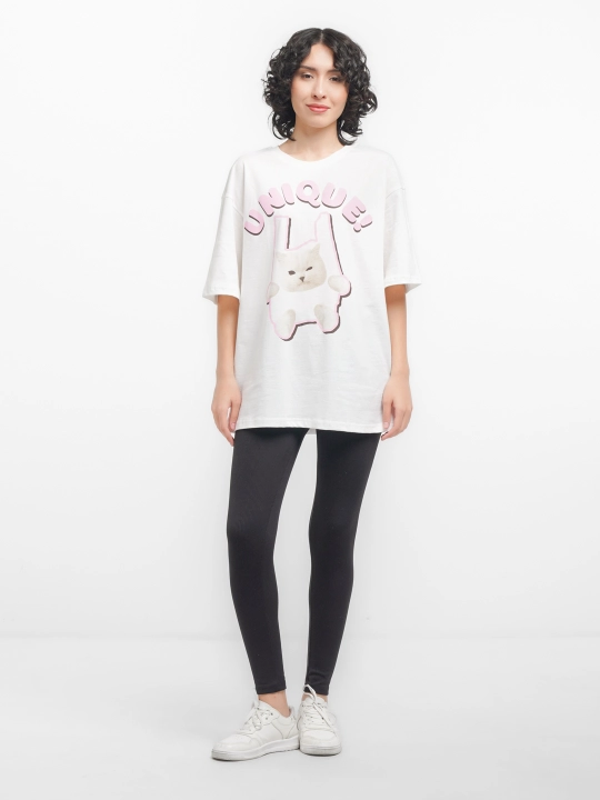 Женская oversize футболка Rubi&Jons — 100% мягкий хлопок, принт, унисекс модель