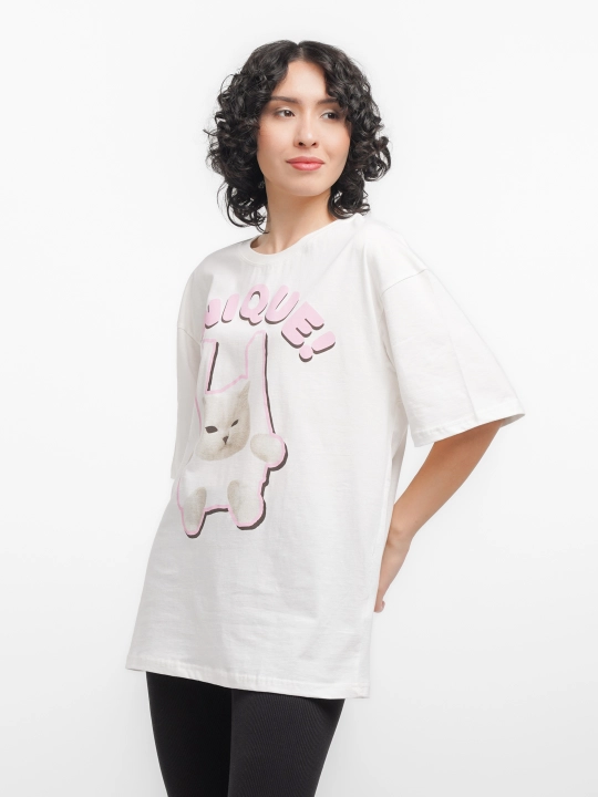 Женская oversize футболка Rubi&Jons — 100% мягкий хлопок, принт, унисекс модель