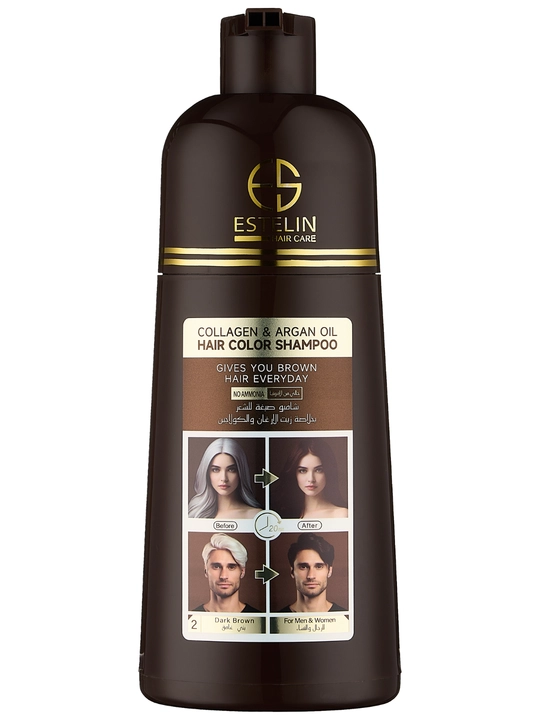 Soch uchun shampun-bo'yoq Collagen & argan oil hair color shampoo, 400 ml