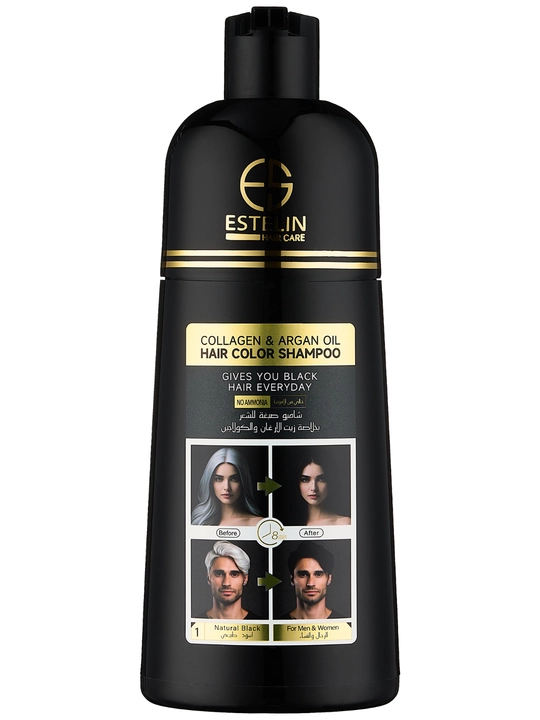 Soch uchun shampun-bo'yoq Collagen & argan oil hair color shampoo, 400 ml