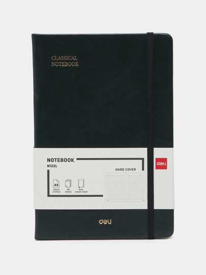 Ежедневник Deli N132L, зелёный, A5, 96 листов, 80 гр — ДЕЛИ-P140FDC-ПРОЗР