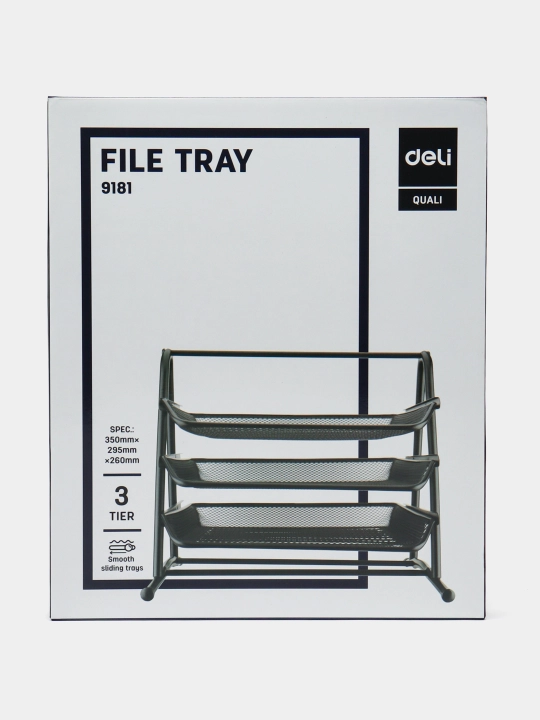 Deli E9181 metall gorizontal lotogi, 3 qavatli, 27,5 sm
