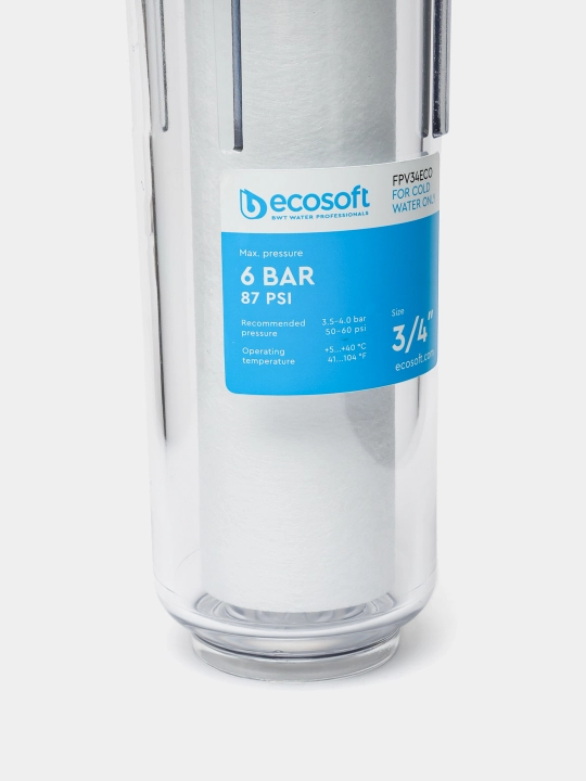 Фильтр для воды Ecosoft 3/4", магистральный, для защиты бытовой техники, для холодной воды