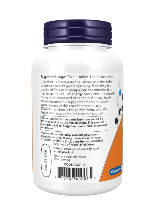 NOW Foods L-Карнитин 1000 мг энергия для Вашей Активности, 100, 50 таблеток